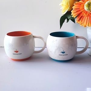 Set of 2  Seattle's Best Coffee  Mugs. 2011 Stackable Coffee/ Tea Mugs.